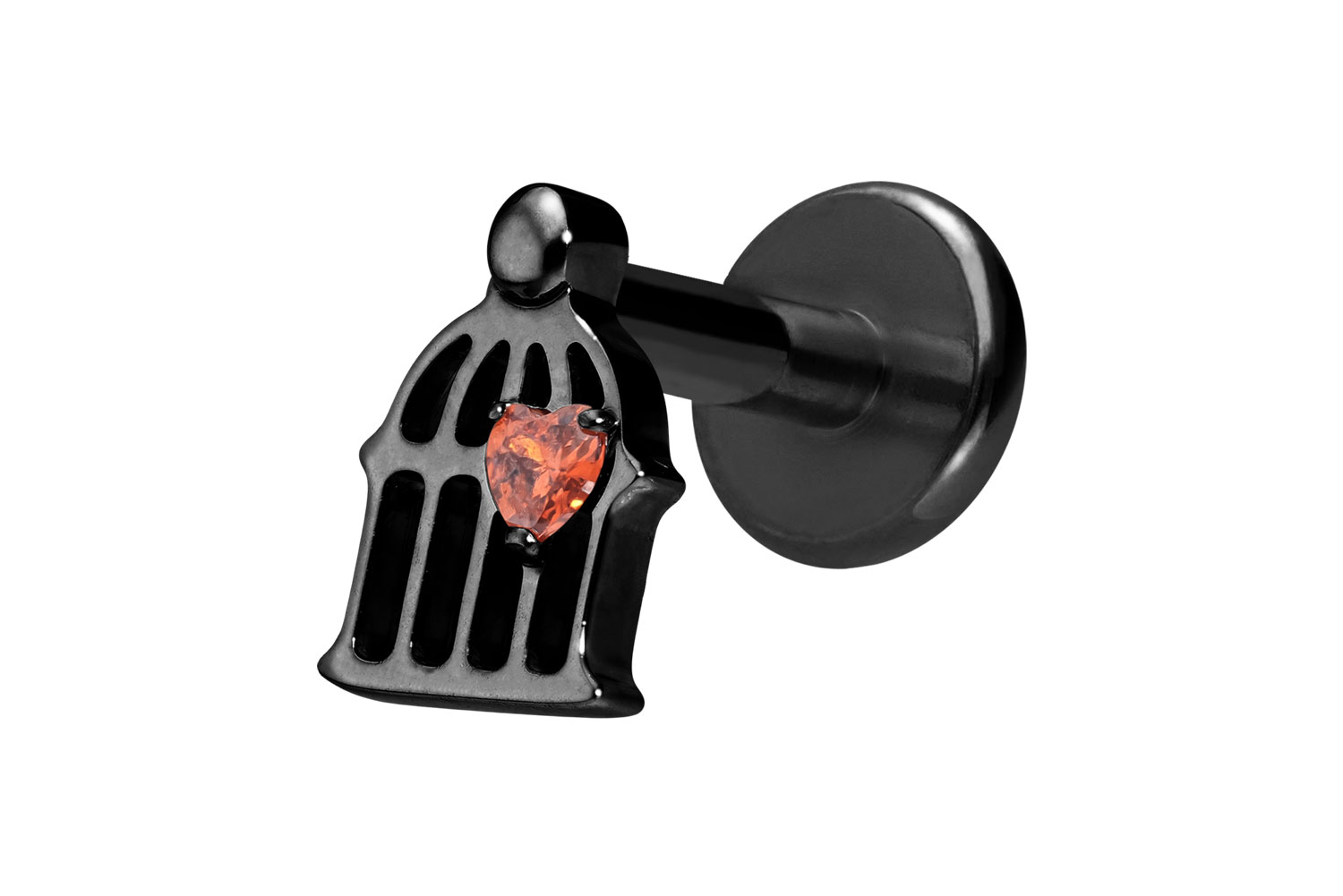 Titan Labret Piercing mit Innengewinde KÄFIG